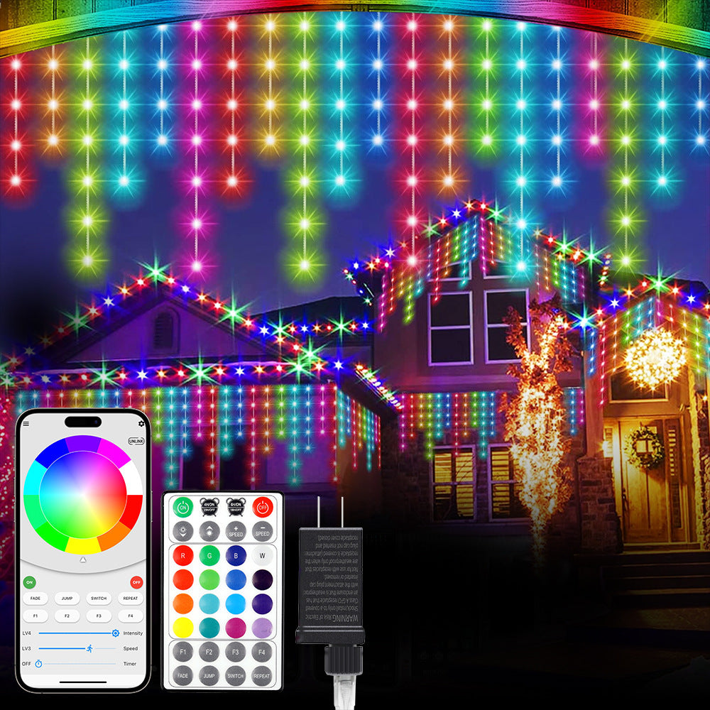 New Iridescent Icicle Lights, APP-controlled Waterfall Eaves Lights