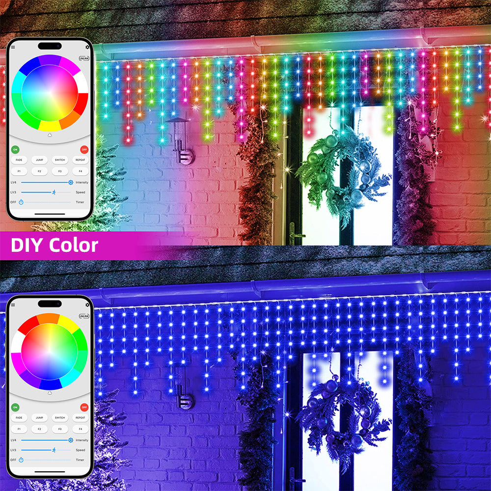 New Iridescent Icicle Lights, APP-controlled Waterfall Eaves Lights