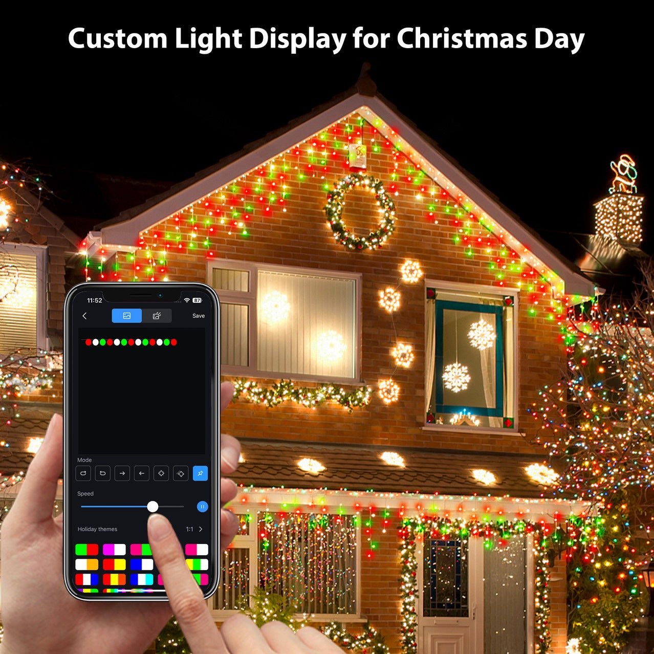 Christmas RGB Smart Point Control Outdoor Icicle Light