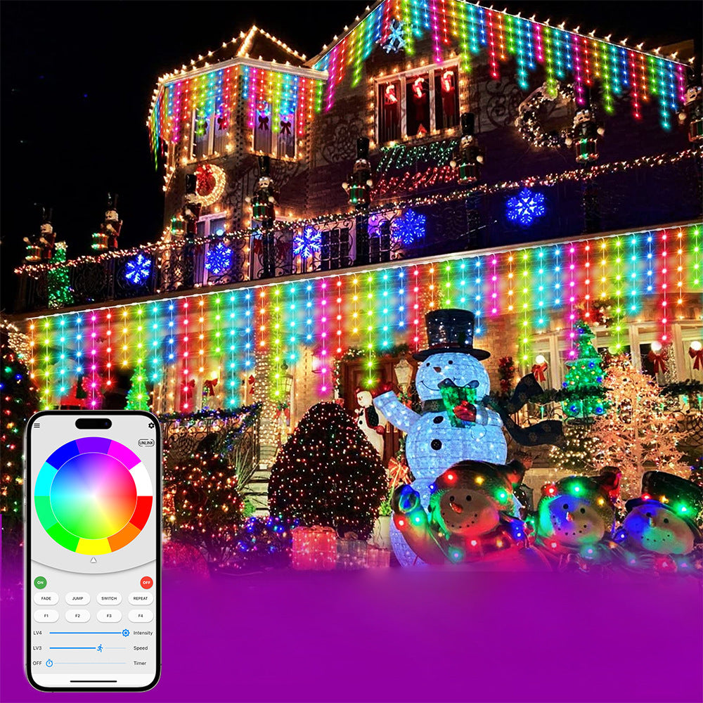 New Iridescent Icicle Lights, APP-controlled Waterfall Eaves Lights