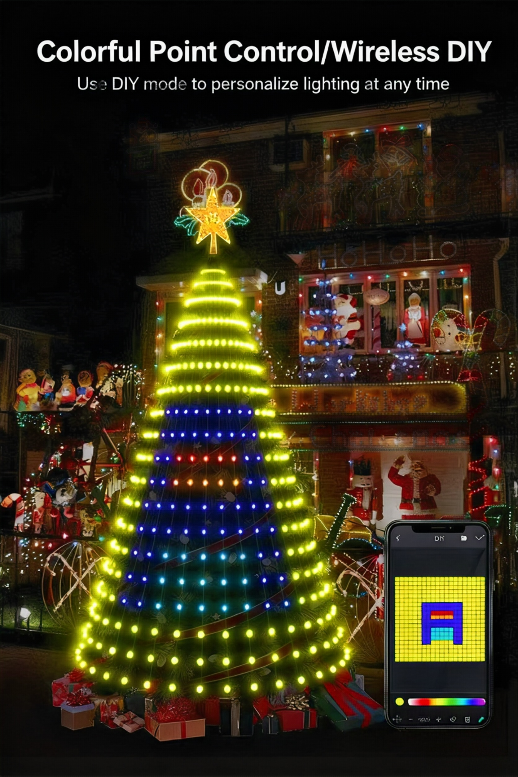 Colorful string lights smart Christmas tree lights