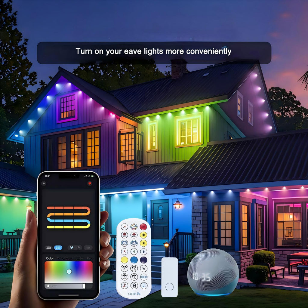 Outdoor Colored LED Smart Control Eaves Light.