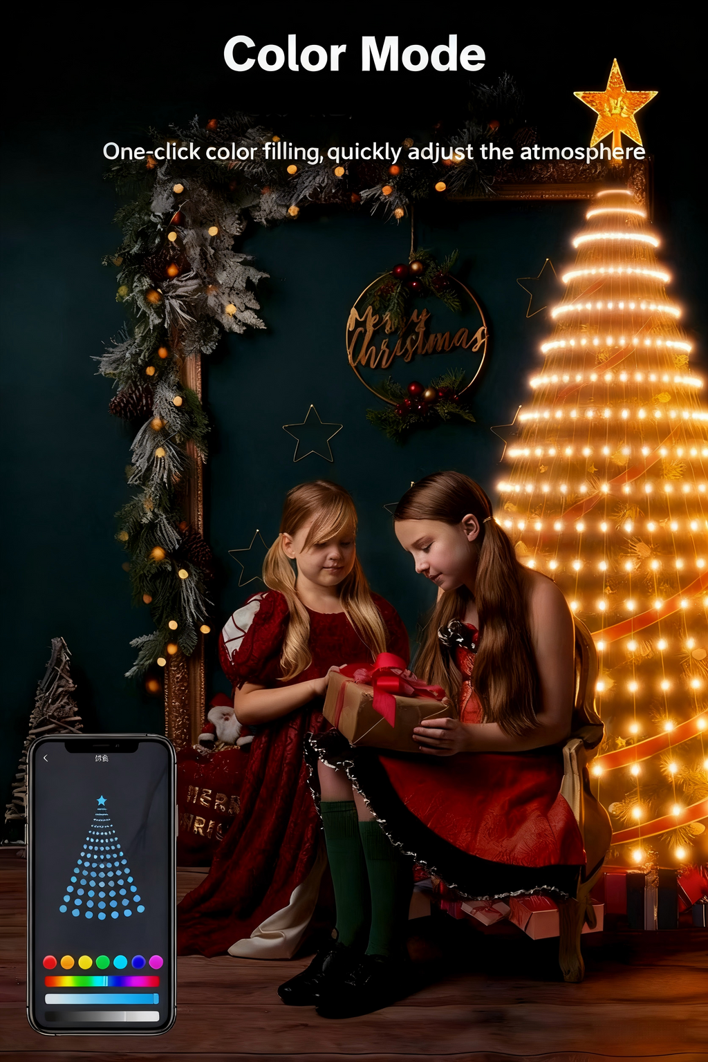 Colorful string lights smart Christmas tree lights