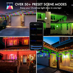 New Iridescent Icicle Lights, APP-controlled Waterfall Eaves Lights