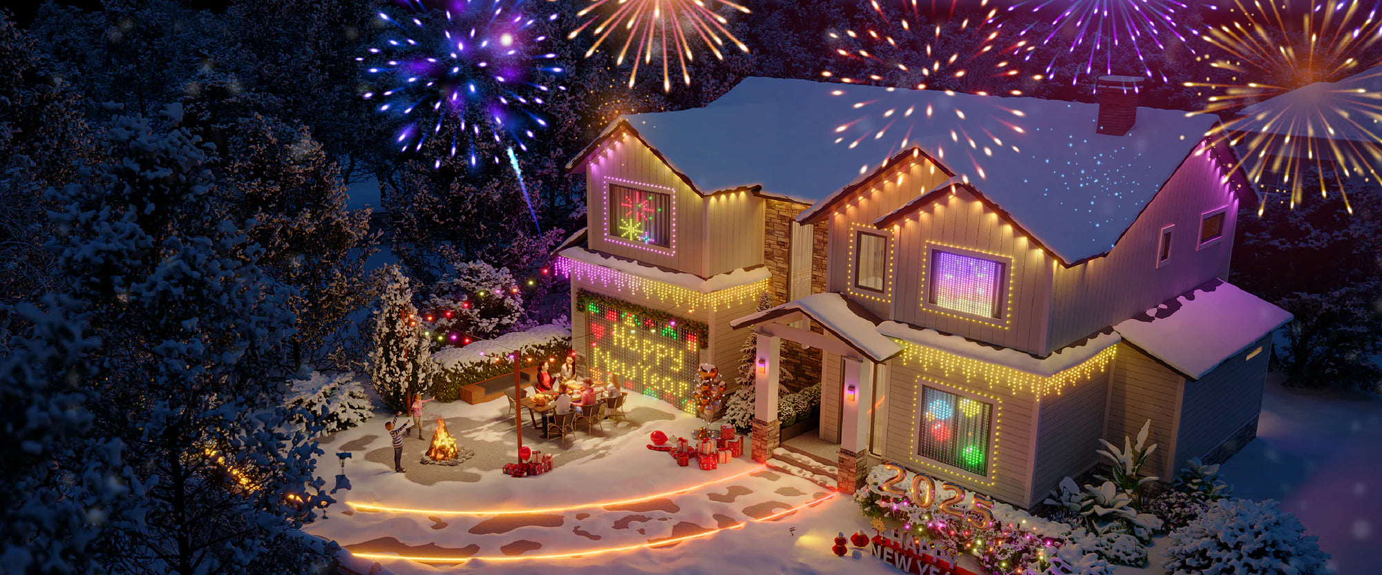 New Iridescent Icicle Lights, APP-controlled Waterfall Eaves Lights