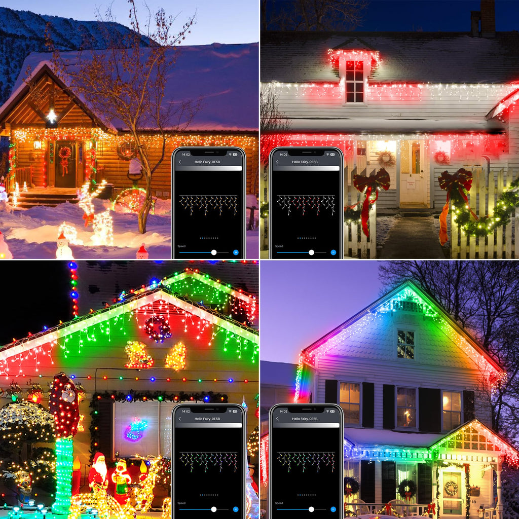 Christmas RGB Smart Point Control Outdoor Icicle Light