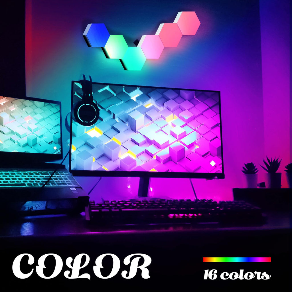 DIY RGB LED Quantum Light Mosaic Honeycomb Wall Light