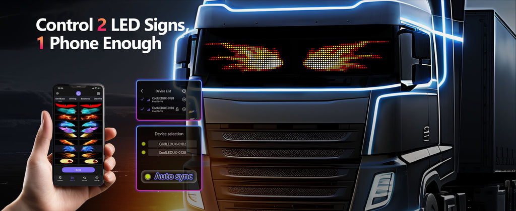 LED Evil Eye Car Soft Screen Bluetooth DIY In-Vehicle Display