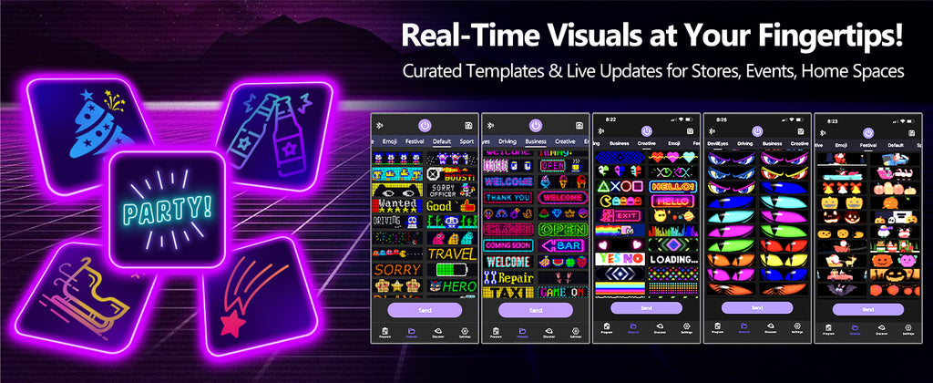LED Evil Eye Car Soft Screen Bluetooth DIY In-Vehicle Display