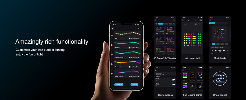 Outdoor Colored LED Smart Control Eaves Light.