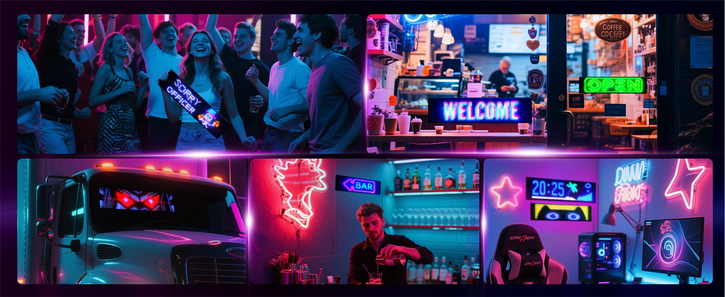 LED Evil Eye Car Soft Screen Bluetooth DIY In-Vehicle Display