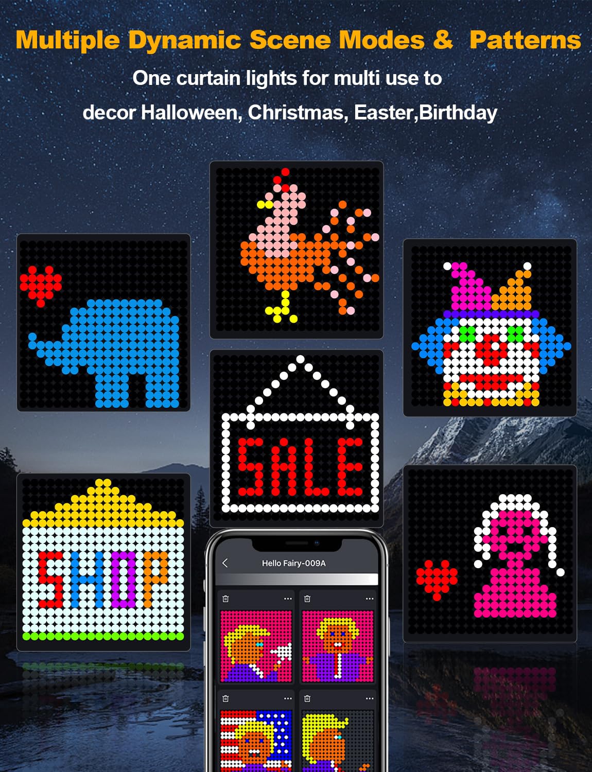 Hot-selling App-Programmable DIY Pattern Smart Curtain Light