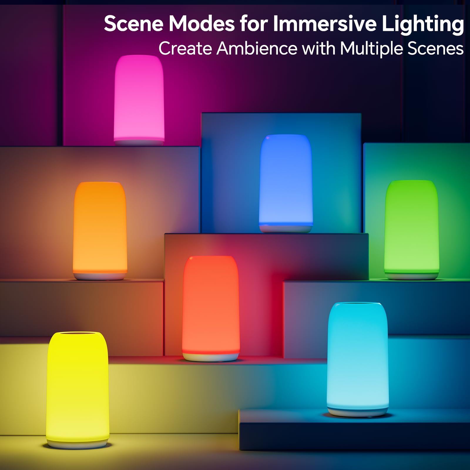 LED Smart Bedside Lamp with Bluetooth Speaker Ambient Light